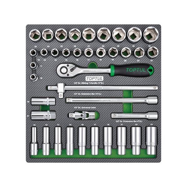 Toptul 39pc 1/2in Dr. Socket Set (Modular Insert Tray System)