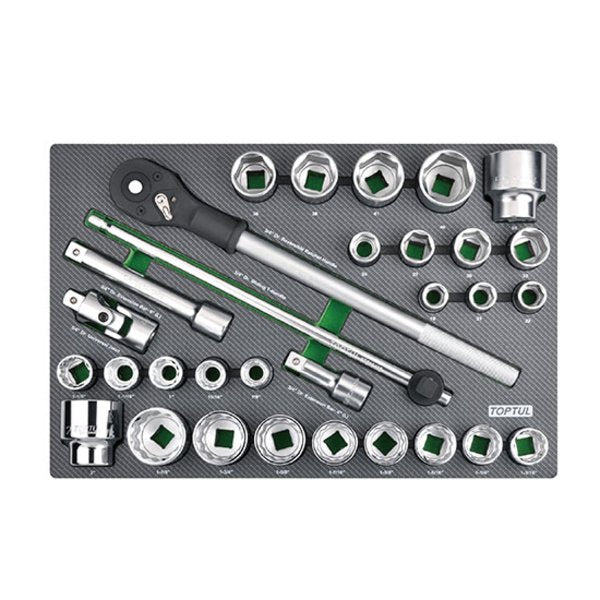 Toptul 31pc 3/4in Flank Socket Set (Modular Insert Tray System)
