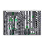Toptul 104pc 3/8in & 1/2in Dr. Flank Socket Sat (Modular Insert Tray System)