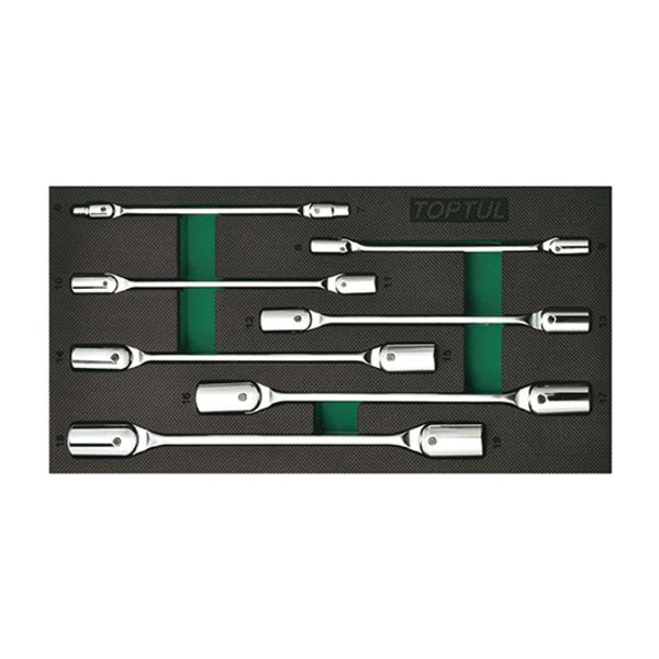 Toptul 7pc Double End Swivel-Socket Wrench Set - Metric (Modular Insert Tray System)