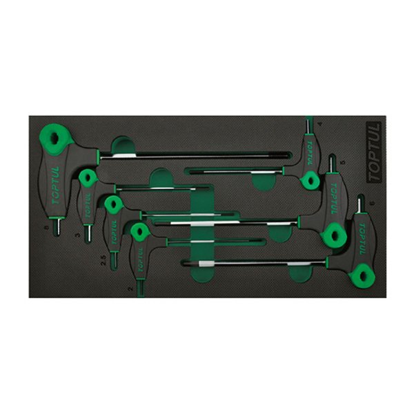 Toptul 7pc Two Way Star & Tamperproof Key Wrench Set (Modular Insert Tray System)