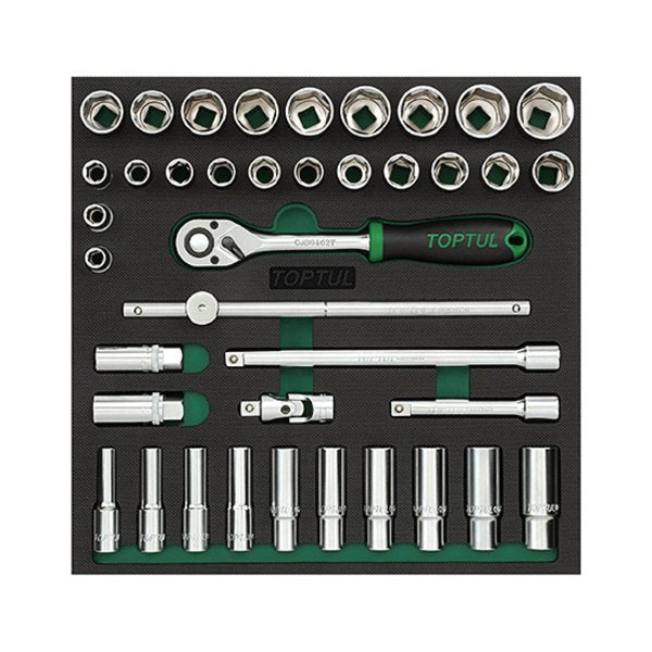 Toptul 39pc 1/2in Dr. Socket Set (Modular Insert Tray System)