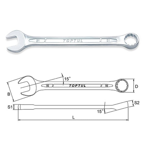 Toptul 38mm Standard Combination Spanner