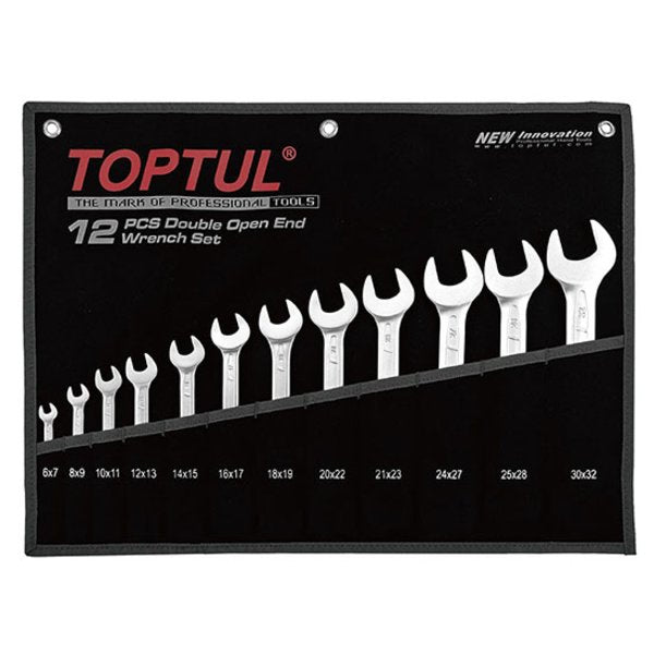 Toptul 8pc Double Open End Spanner Set - Metric