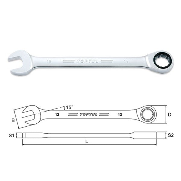 Toptul 16mm Pro-Series Combination Spanner