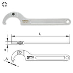 Toptul Adjustable Hook Spanner Wrench 120~180mm