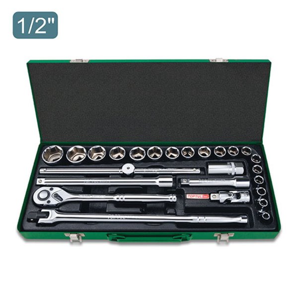 Toptul 25pc 1/2in Dr. 6pt Socket Set - Imperial