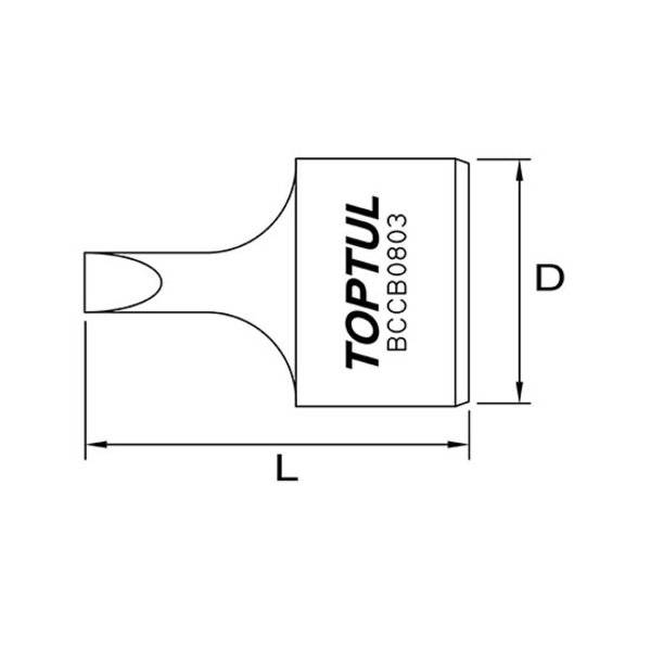 Toptul Stubby Slotted Bit Socket Black Phosphate 1/4in Dr. 0.5 x 3mm