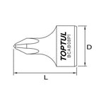 Toptul Stubby Phillips Bit Socket Black Phosphate 1/4in Dr. x PH2