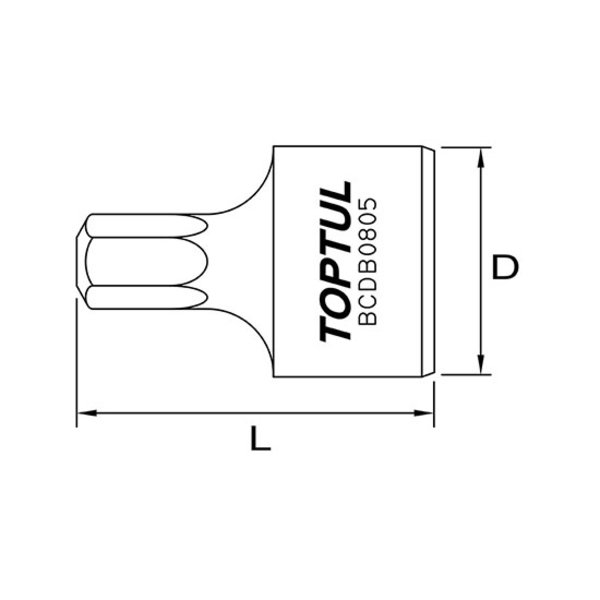 Toptul Stubby Hex Bit Socket Black Phosphate 1/4in Dr. x 6mm