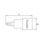 Toptul Phillips Bit Socket 1/2in Dr. x PH3