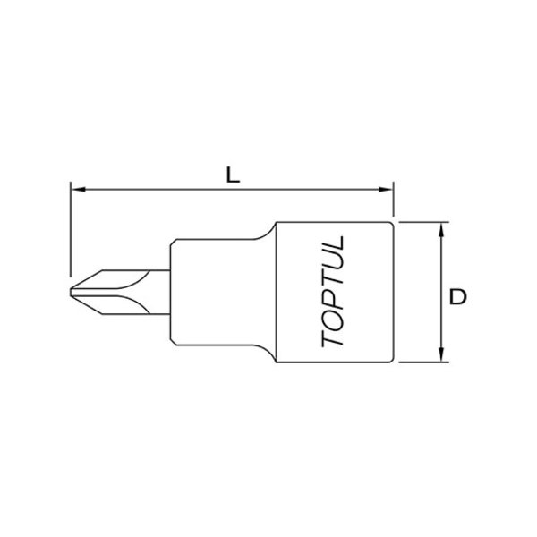 Toptul Phillips Bit Socket 1/2in Dr. x PH3