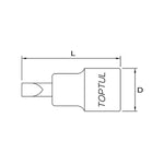 Toptul Slotted Bit Socket 3/8in Dr. x 6.5mm