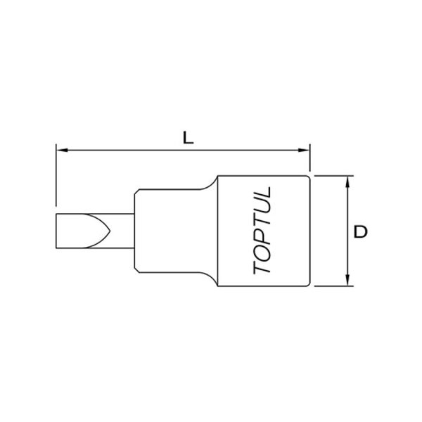 Toptul Slotted Bit Socket 3/8in Dr. x 6.5mm