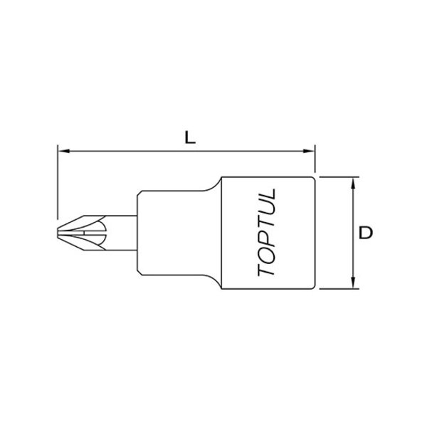 Toptul Pozi Bit Socket 3/8in Dr. x PZ4