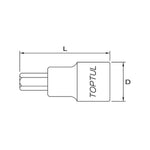 Toptul Star (Torx) Bit Socket 1/4in Dr. x T35