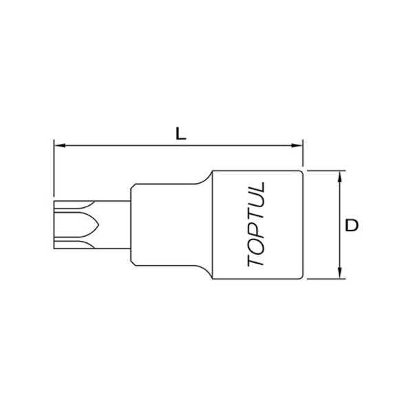 Toptul Star (Torx) Tamperproof Bit Socket 3/8in Dr. x T27