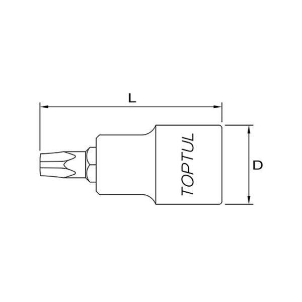 Toptul Pentacle Bit Socket 1/2in Dr. x T45