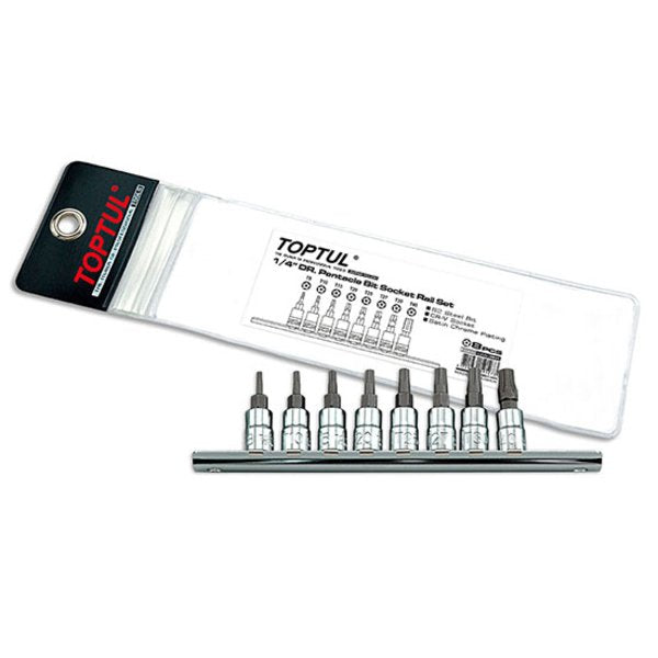 Toptul 8pc 1/4in Dr. Pentacle Bit Socket Rail Set