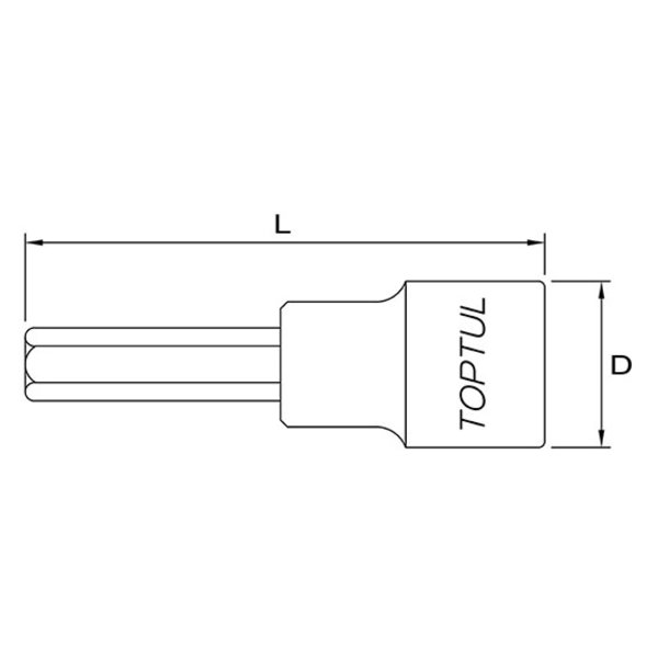 Toptul Hex Bit Socket 1/2in Dr. x 8mm