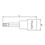 Toptul Ribe Bit Socket 1/2in Dr. x M6 x 100mm