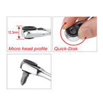 Toptul 1/4in Dr. 60T Mini Reversible Ratchet Handle
