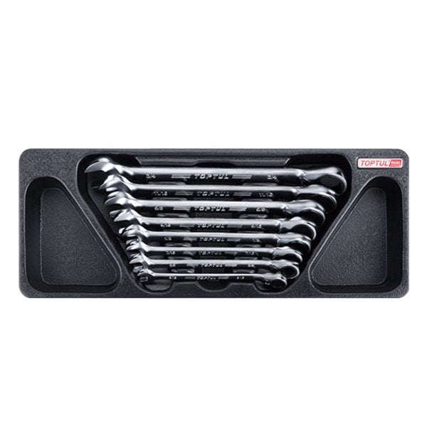 Toptul 8pc Pro-Series Ratchet Combination Spanner Set - Imperial