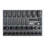 Toptul 34pc 3/4in Dr. Impact Socket Set (Modular Insert Tray System) - Metric