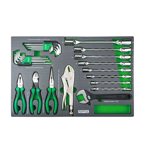 Toptul 31pc Wrench Assortment & Pliers Set (Modular Insert Tray System)