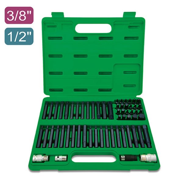 Toptul 60pc 3/8in 1/2in Dr. Professional Bit Set