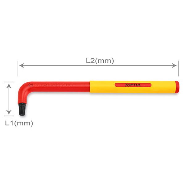 Toptul VDE 2.5mm Extra Long Hex Key Wrench