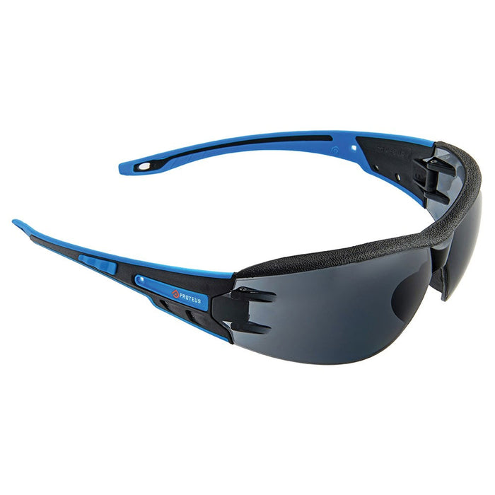 Proteus Safety Glasses 1 Smoke Lens Integrated Brow Dust Guard