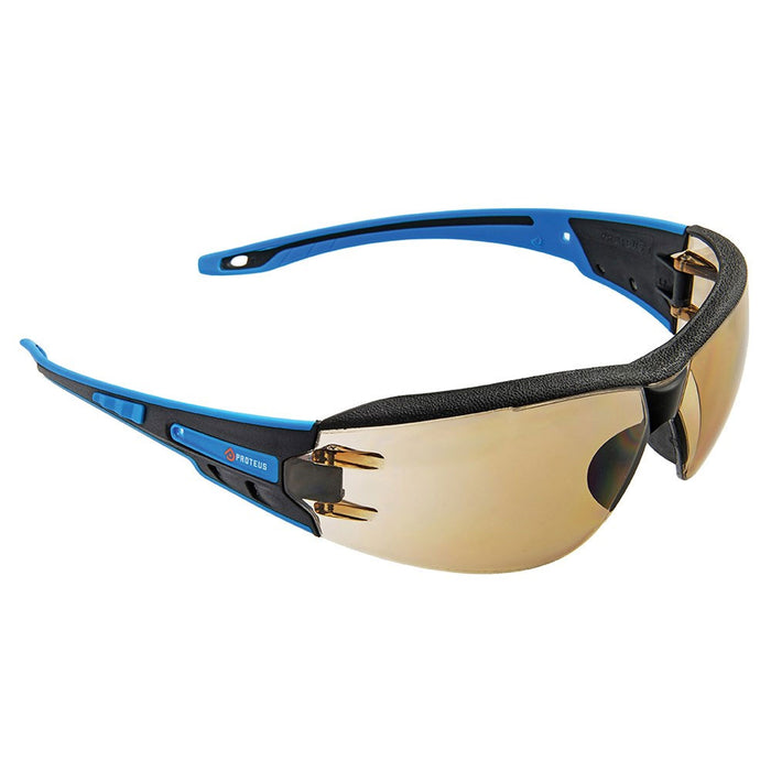 Proteus Safety Glasses 1 Light Brown Lens Integrated Brow Dust Guard