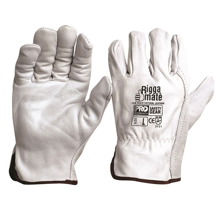 Pro Choice Safety Riggamate Natural Cowgrain Gloves (Various Size Options)