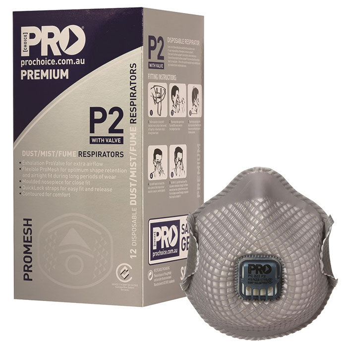 Pro Choice Safety Dust Masks Promesh P2+Valve