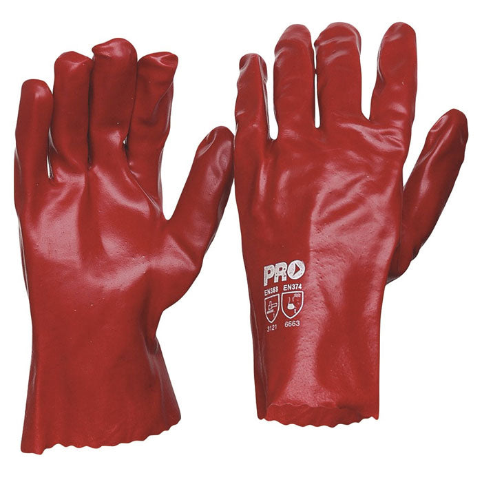 Pro Choice Safety 27cm Red PVC Gloves Large