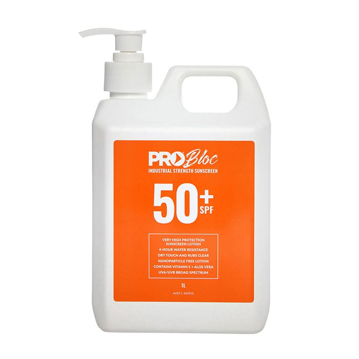Pro Choice Safety Probloc 50+ Sunscreen 1 Litre Pump Bottle