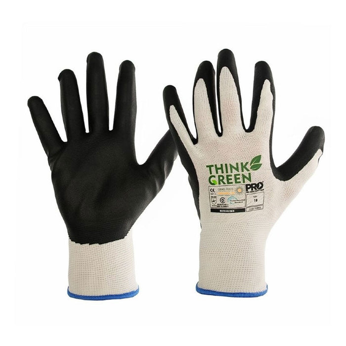 Pro Choice Safety Think Green Nitrile Dip Recycled Glove Size 8