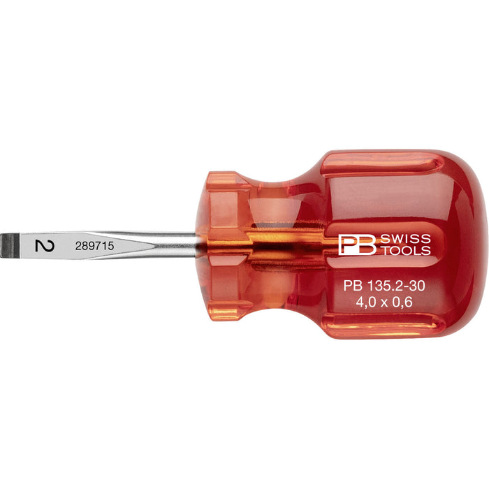 PB Swiss 135 Classic Stubby Slotted Screwdrivers