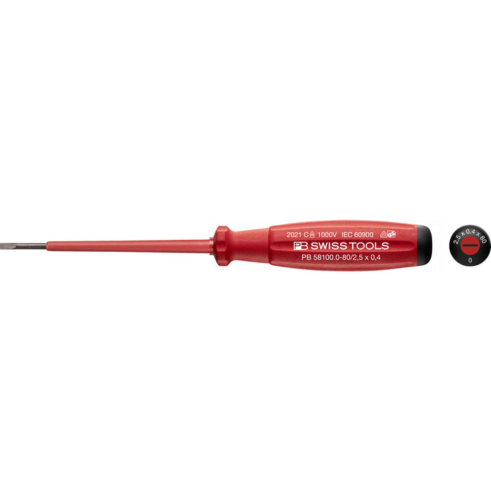PB Swiss 58100 SwissGrip VDE Slotted Screwdrivers