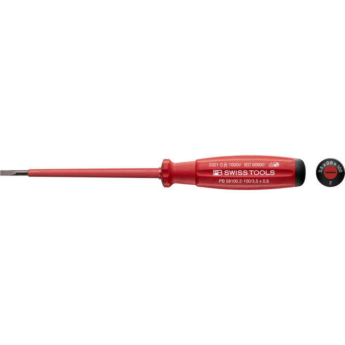 PB Swiss 58100 SwissGrip VDE Slotted Screwdrivers