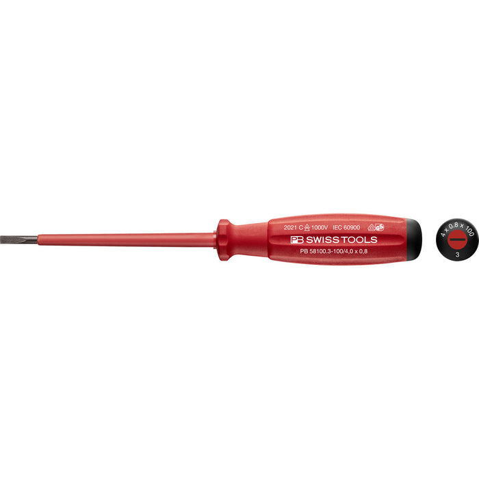 PB Swiss 58100 SwissGrip VDE Slotted Screwdrivers
