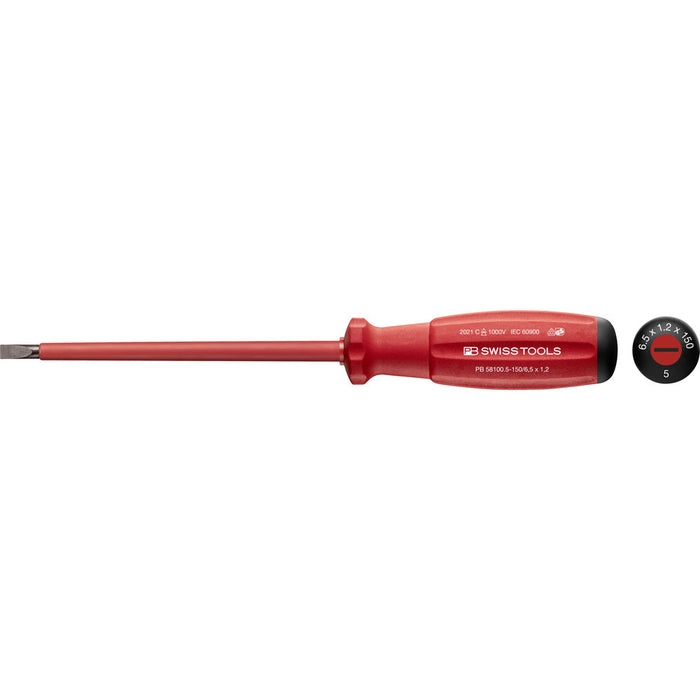 PB Swiss 58100 SwissGrip VDE Slotted Screwdrivers