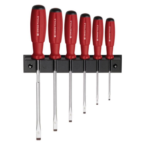 Pb Swiss 8240 Swissgrip Screwdriver Set With Wall Mount For Slotted