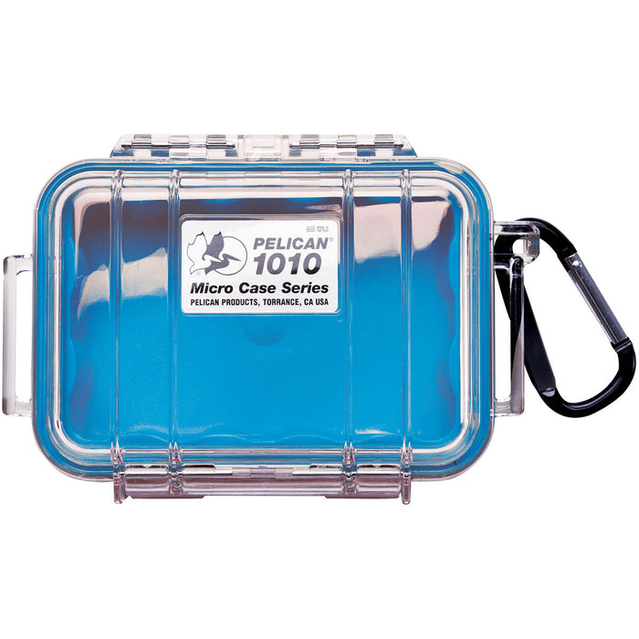 Pelican # 1010 Micro Case - Clear With Blue (149 x 103 x 54mm)