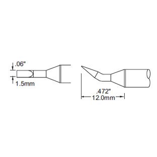 Metcal Tip Chisel Bent 1.5mm (0.059 In) 30 DEG