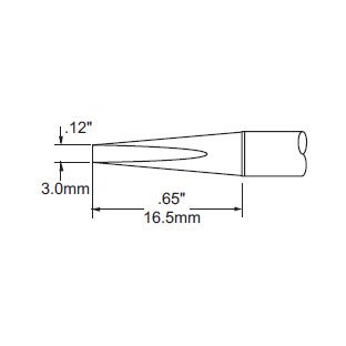 Metcal Tip Chisel Long 3mm (0.118 In) 30 DEG