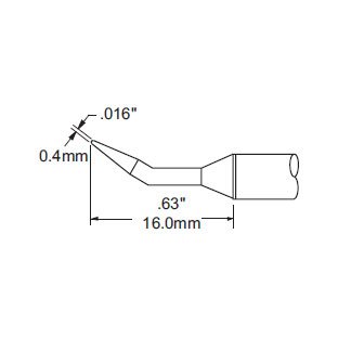 Metcal Tip Sharp Bent 0.4mm (0.016 In) 30 DEG