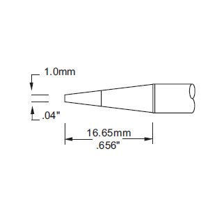 Metcal Tip Conical Long 1mm (0.039 In)