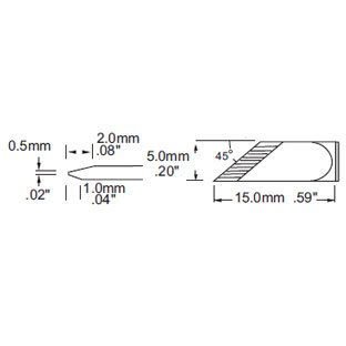 Metcal Tip Knife Bevel 5mm (0.197 In) 45 DEG